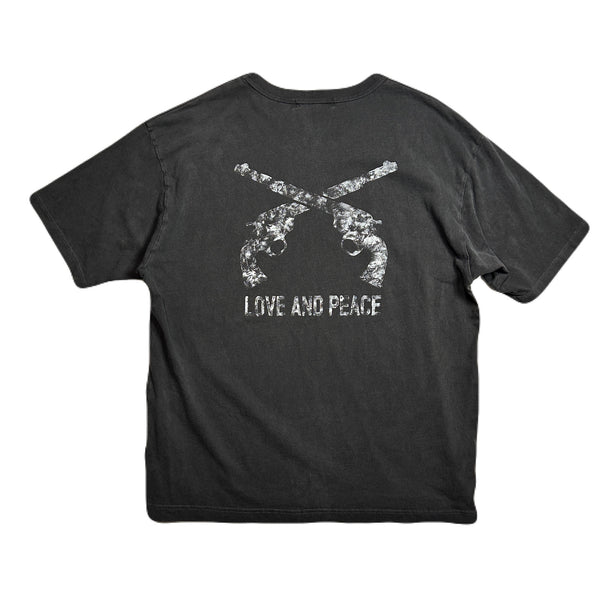 HAND PRINT CROSSGUN T-SHIRT / BLACK*WHITE