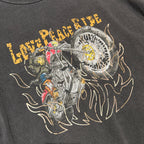 PIGMENT DYE BIKER T-SHIRT / BLACK (COLOR)