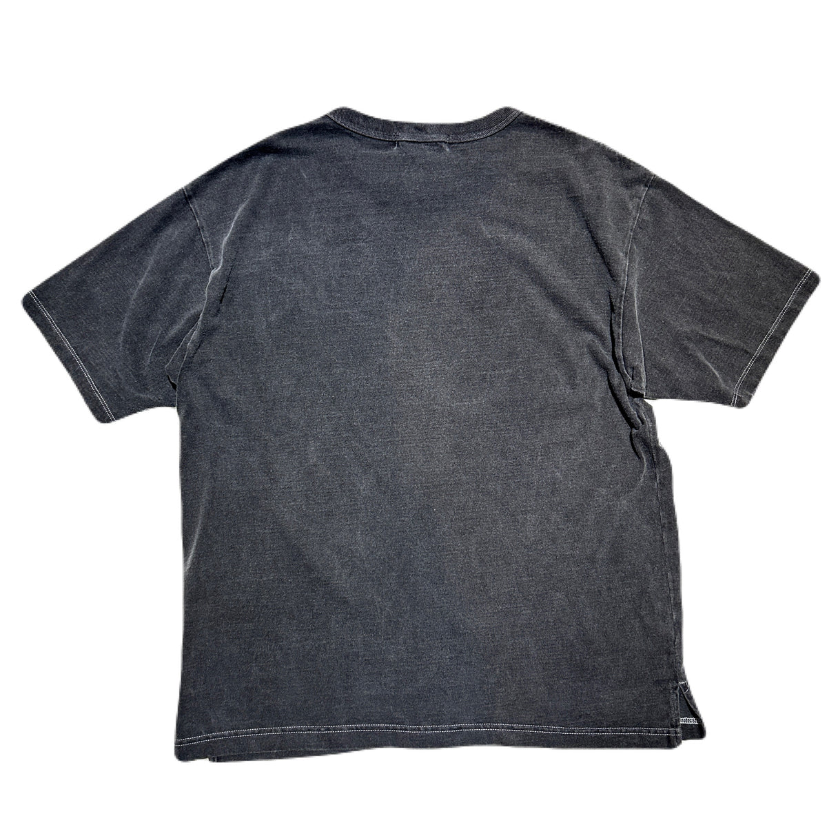 PIGMENT DYE BIKER T-SHIRT / BLACK*WHITE (MONO)
