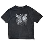 PIGMENT DYE BIKER T-SHIRT / BLACK*WHITE (MONO)