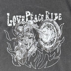 PIGMENT DYE BIKER T-SHIRT / BLACK*WHITE (MONO)