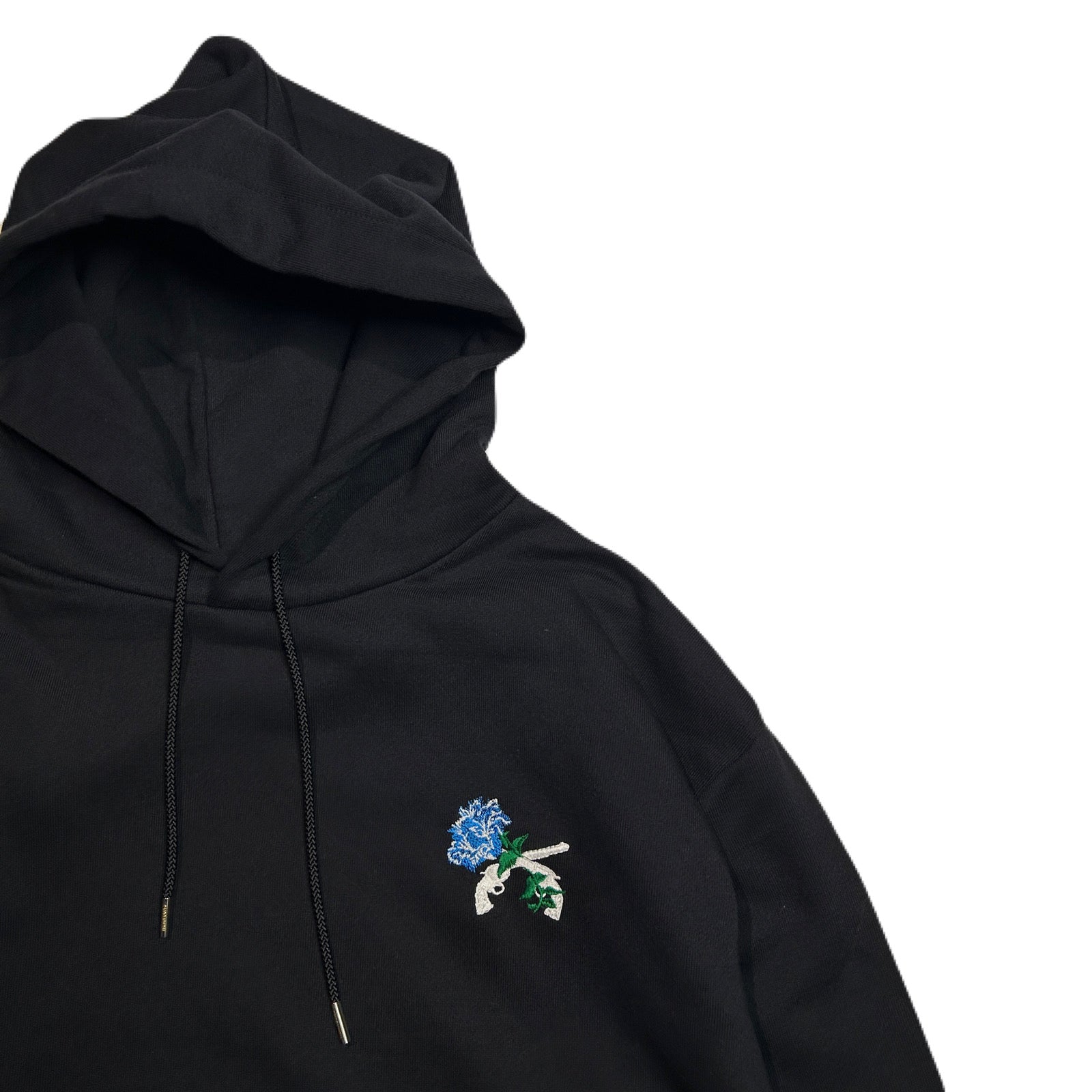 Load image into Gallery viewer, FLOWER CROSSGUN HOODIE / BLACK