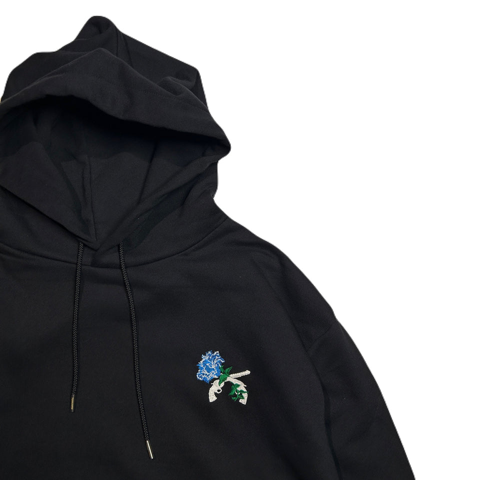 Load image into Gallery viewer, FLOWER CROSSGUN HOODIE / BLACK