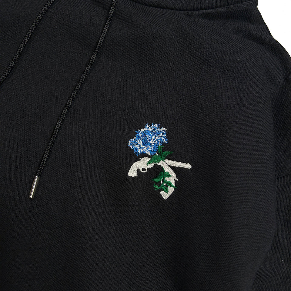 Load image into Gallery viewer, FLOWER CROSSGUN HOODIE / BLACK