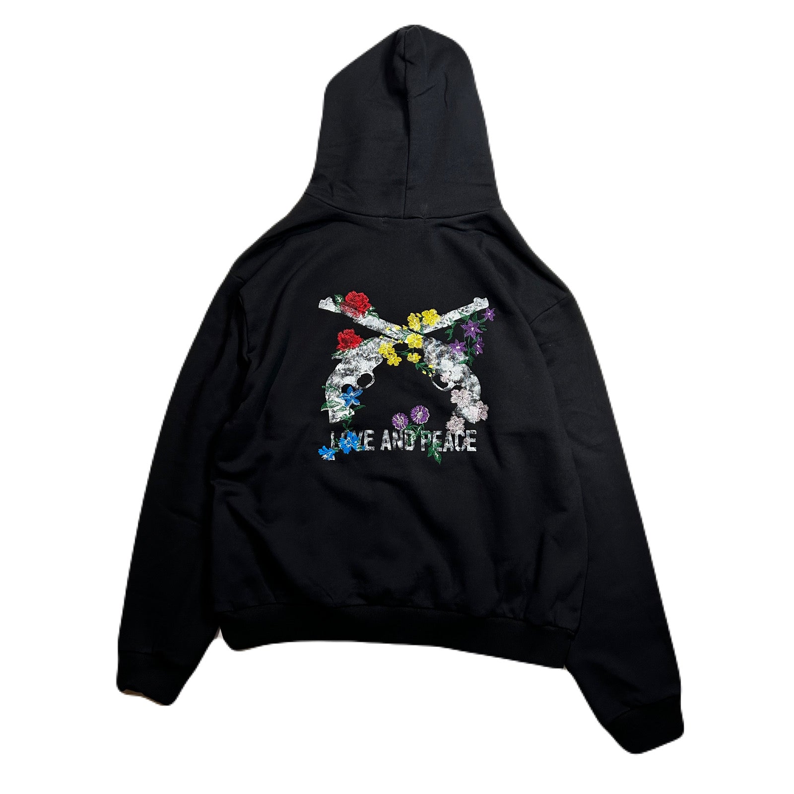 Load image into Gallery viewer, FLOWER CROSSGUN HOODIE / BLACK