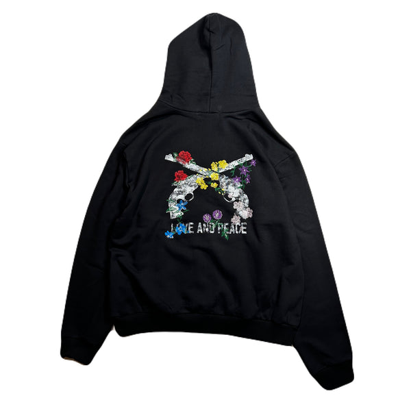 FLOWER CROSSGUN HOODIE / BLACK