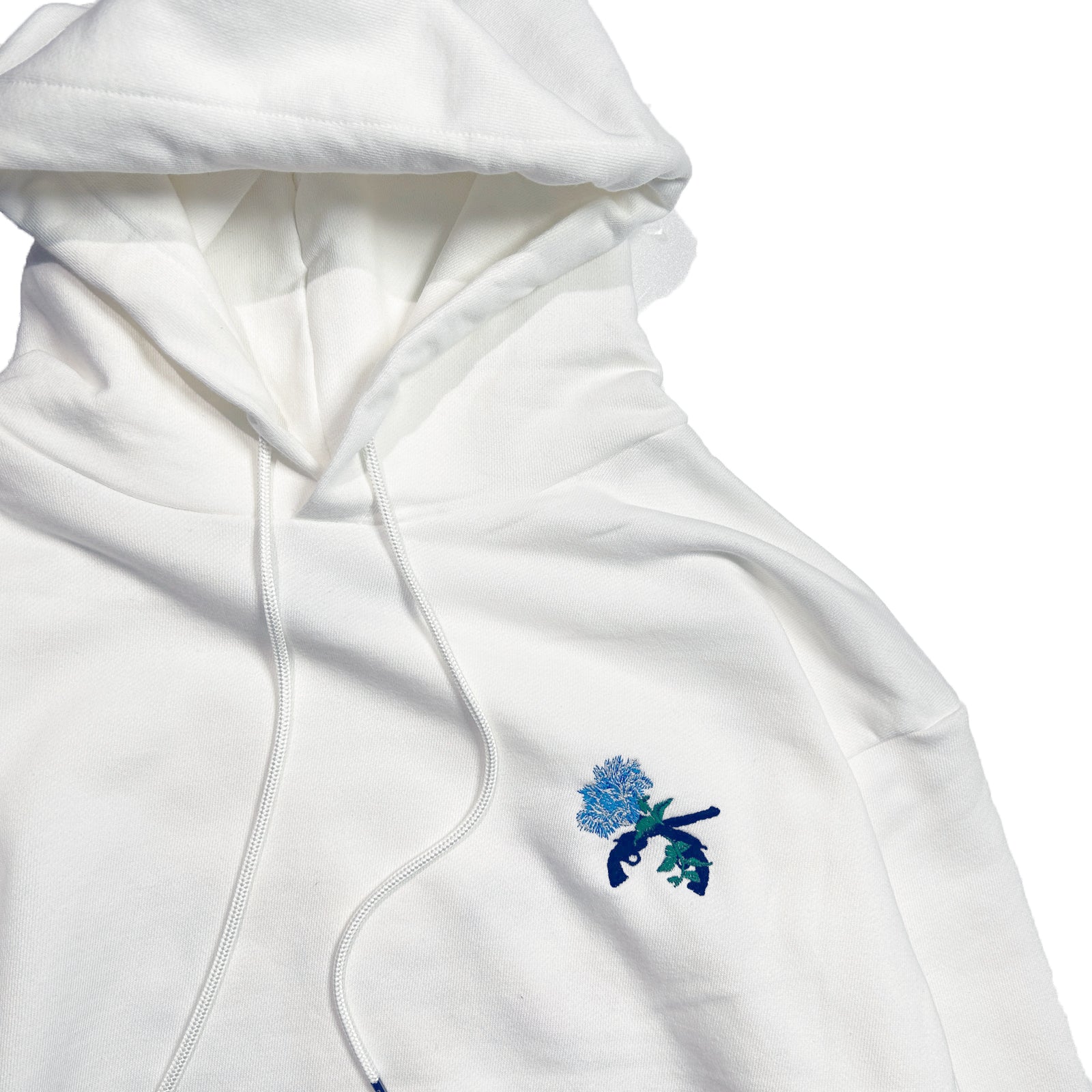 Load image into Gallery viewer, FLOWER CROSSGUN HOODIE / WHITE
