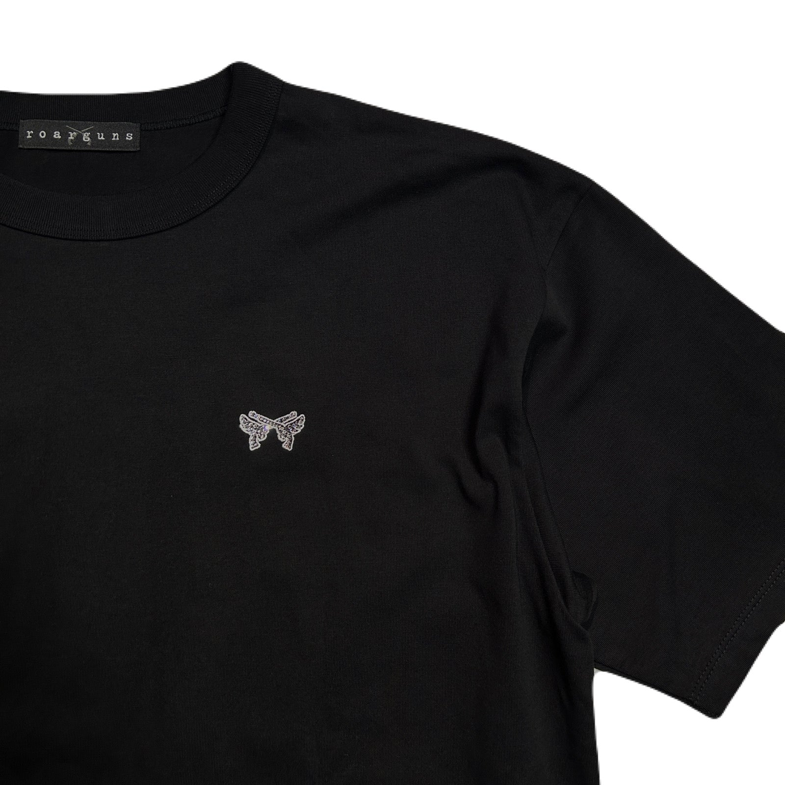 将图片加载到图库查看器，WING CROSSGUN EMBROIDERY T-SHIRT / BLACK