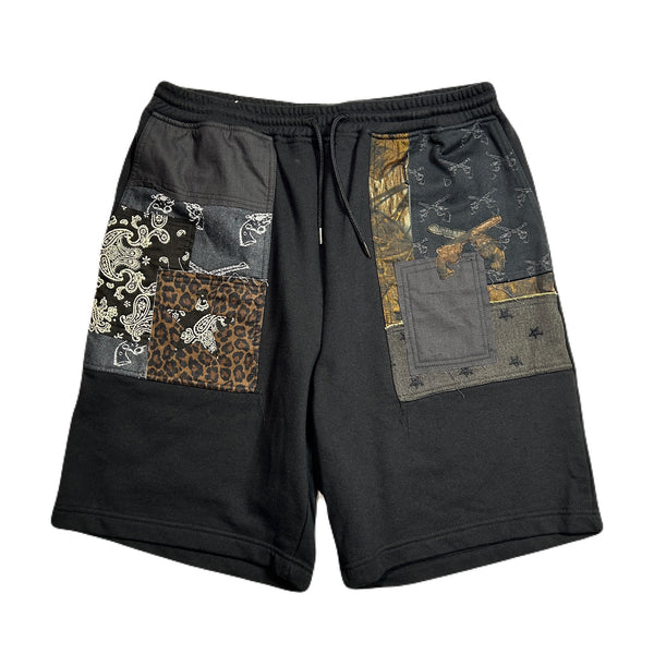 PATCH WORK REMAKE SHORTS / BLACK