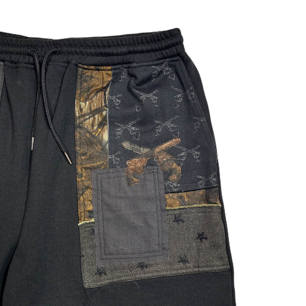 PATCH WORK REMAKE SHORTS / BLACK