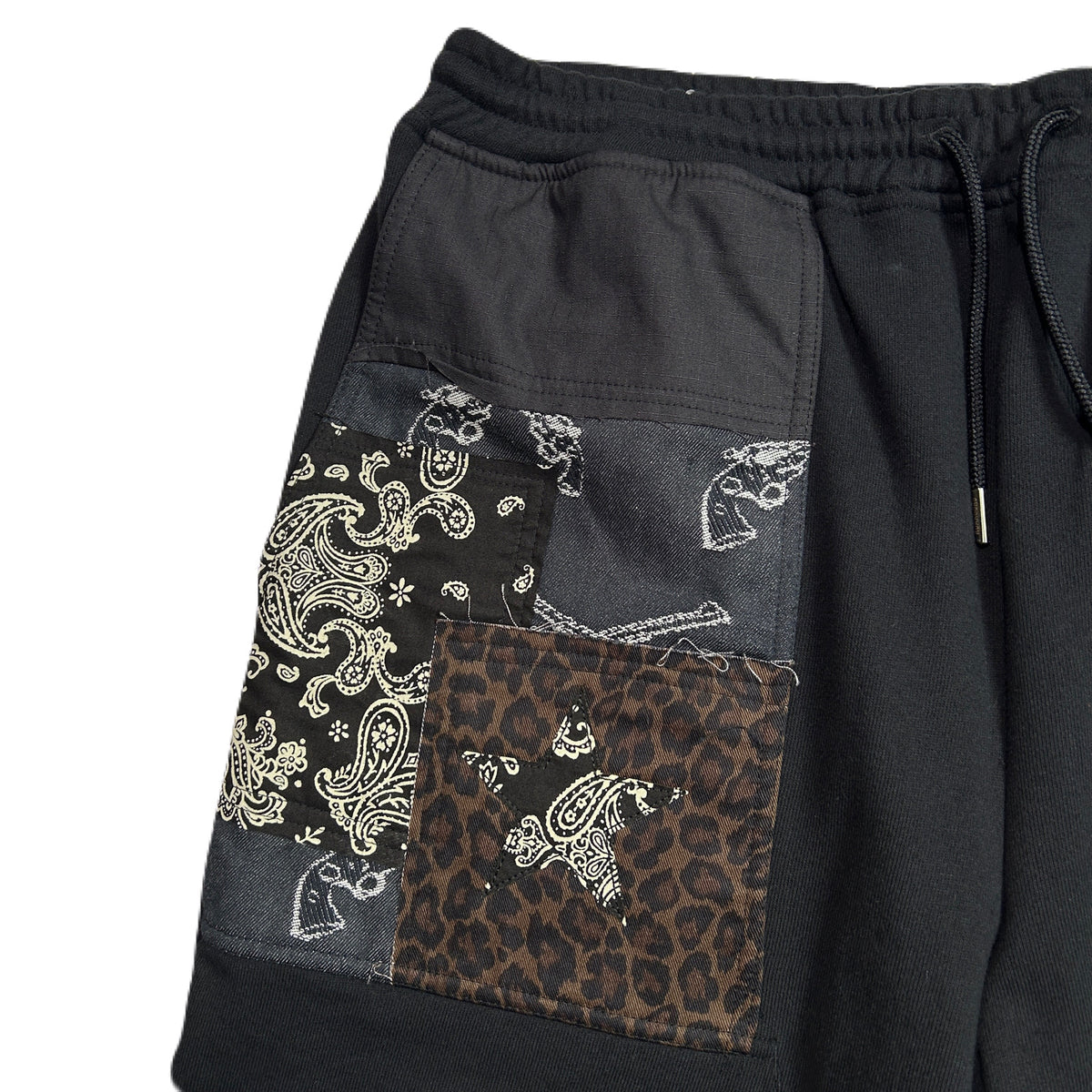 PATCH WORK REMAKE SHORTS / BLACK