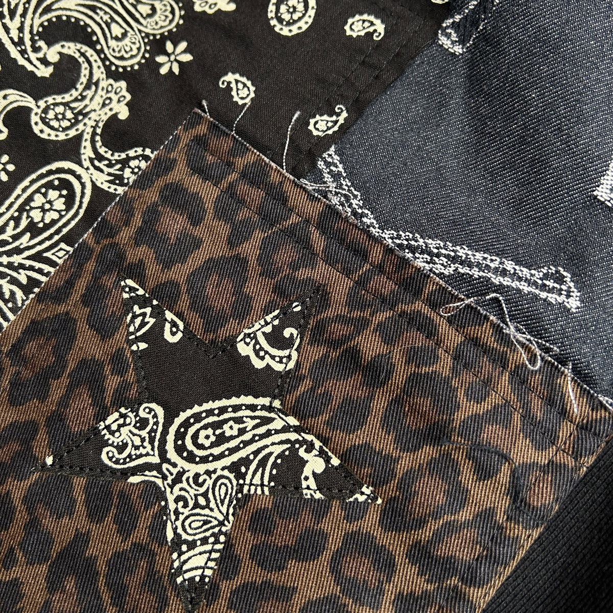 PATCH WORK REMAKE SHORTS / BLACK