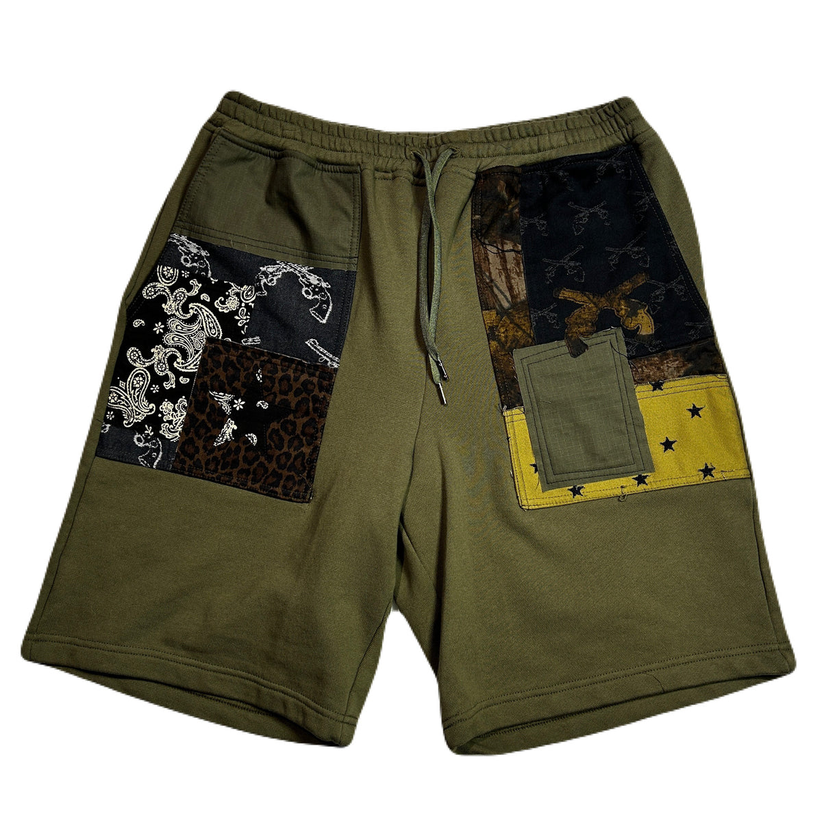 PATCH WORK REMAKE SHORTS / KHAKI