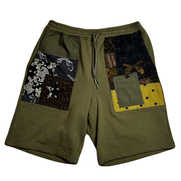 PATCH WORK REMAKE SHORTS / KHAKI
