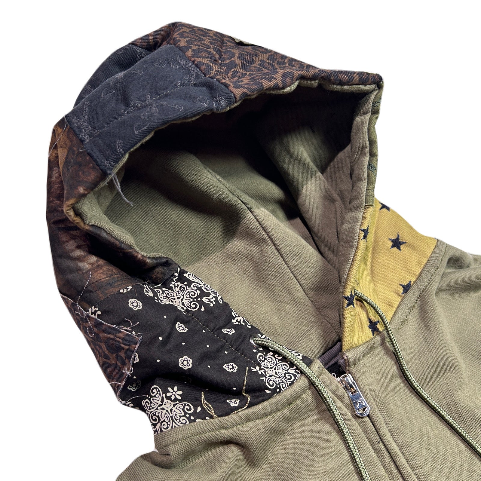 Load image into Gallery viewer, PATCH WORK REMAKE HOODIE / KHAKI