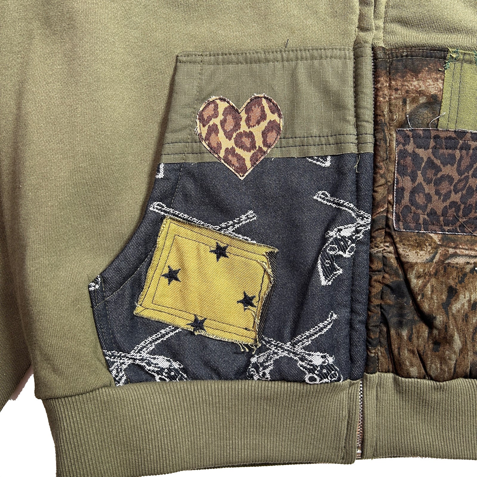Load image into Gallery viewer, PATCH WORK REMAKE HOODIE / KHAKI