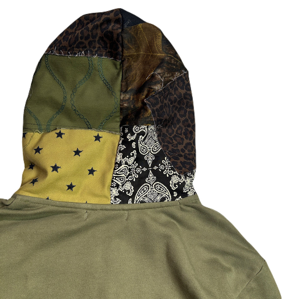 Load image into Gallery viewer, PATCH WORK REMAKE HOODIE / KHAKI