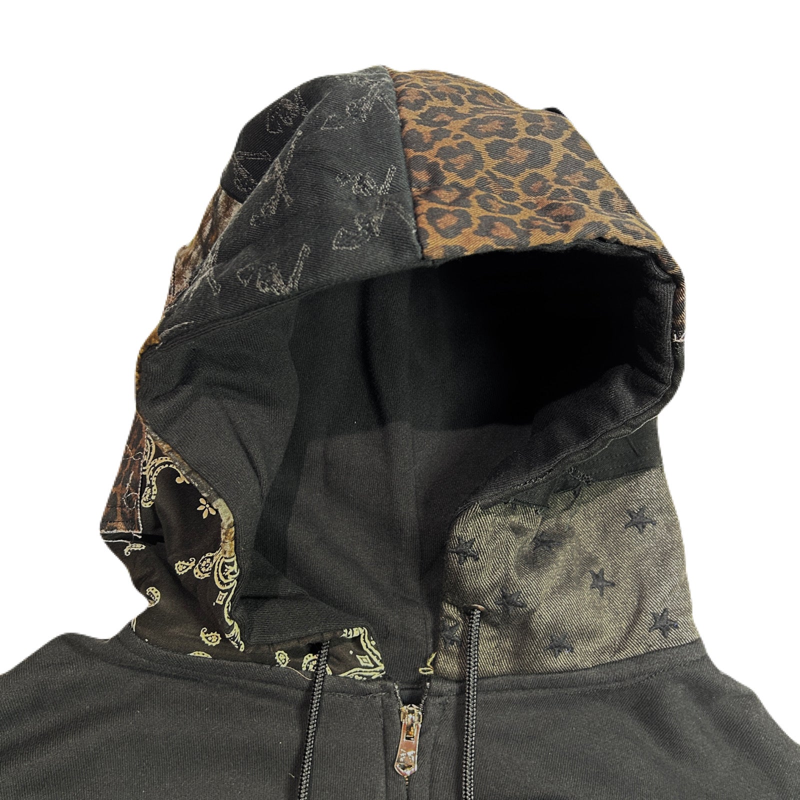 Load image into Gallery viewer, PATCH WORK REMAKE HOODIE / BLACK
