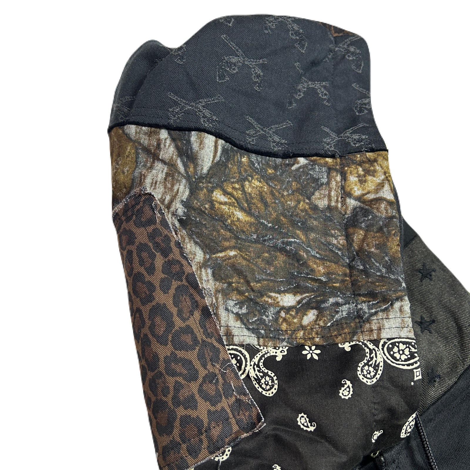 Load image into Gallery viewer, PATCH WORK REMAKE HOODIE / BLACK