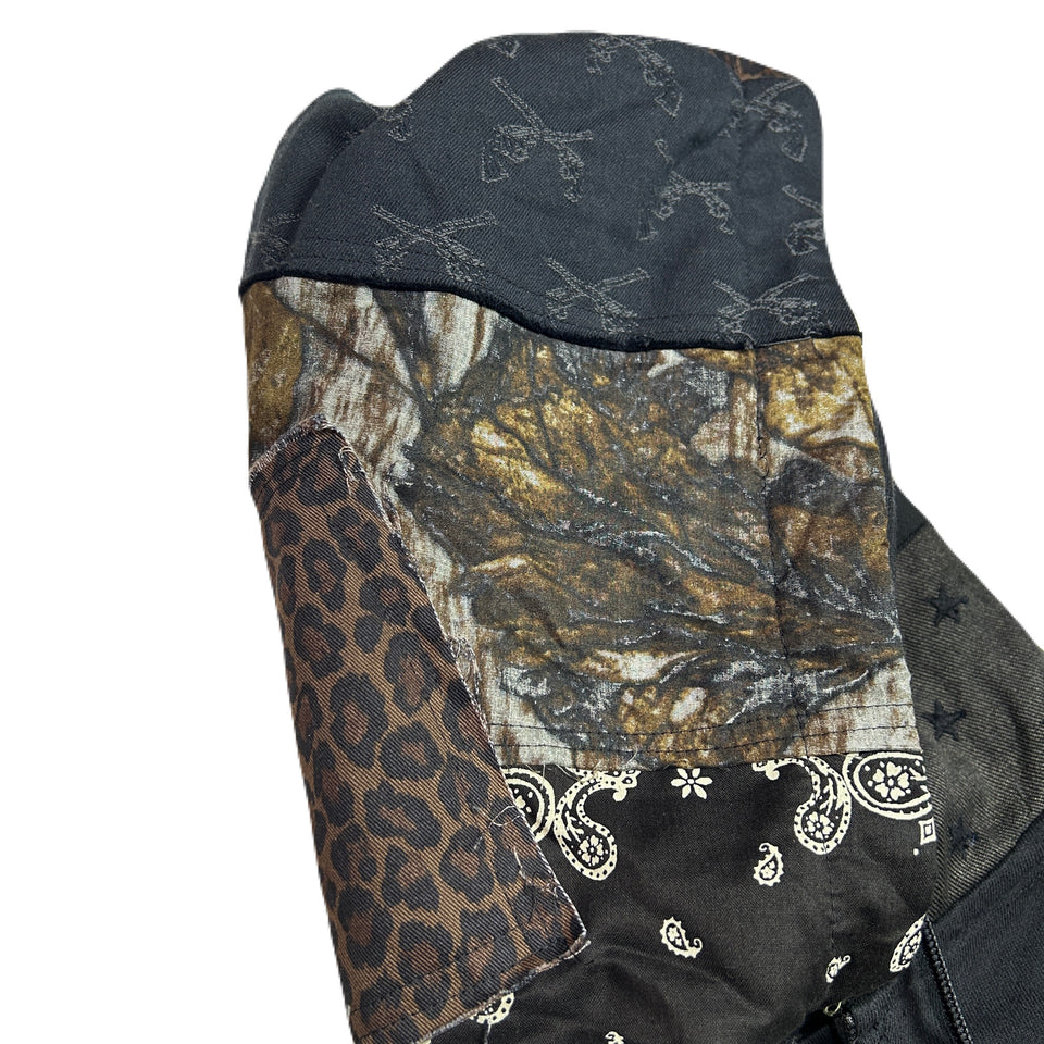 Load image into Gallery viewer, PATCH WORK REMAKE HOODIE / BLACK