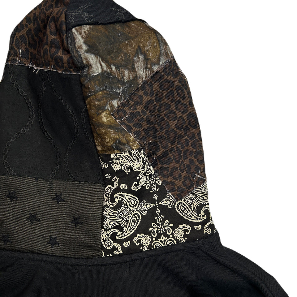 Load image into Gallery viewer, PATCH WORK REMAKE HOODIE / BLACK