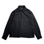 COTTON HEMP EAGLE EMBLEM SHIRT / BLACK*BLACK