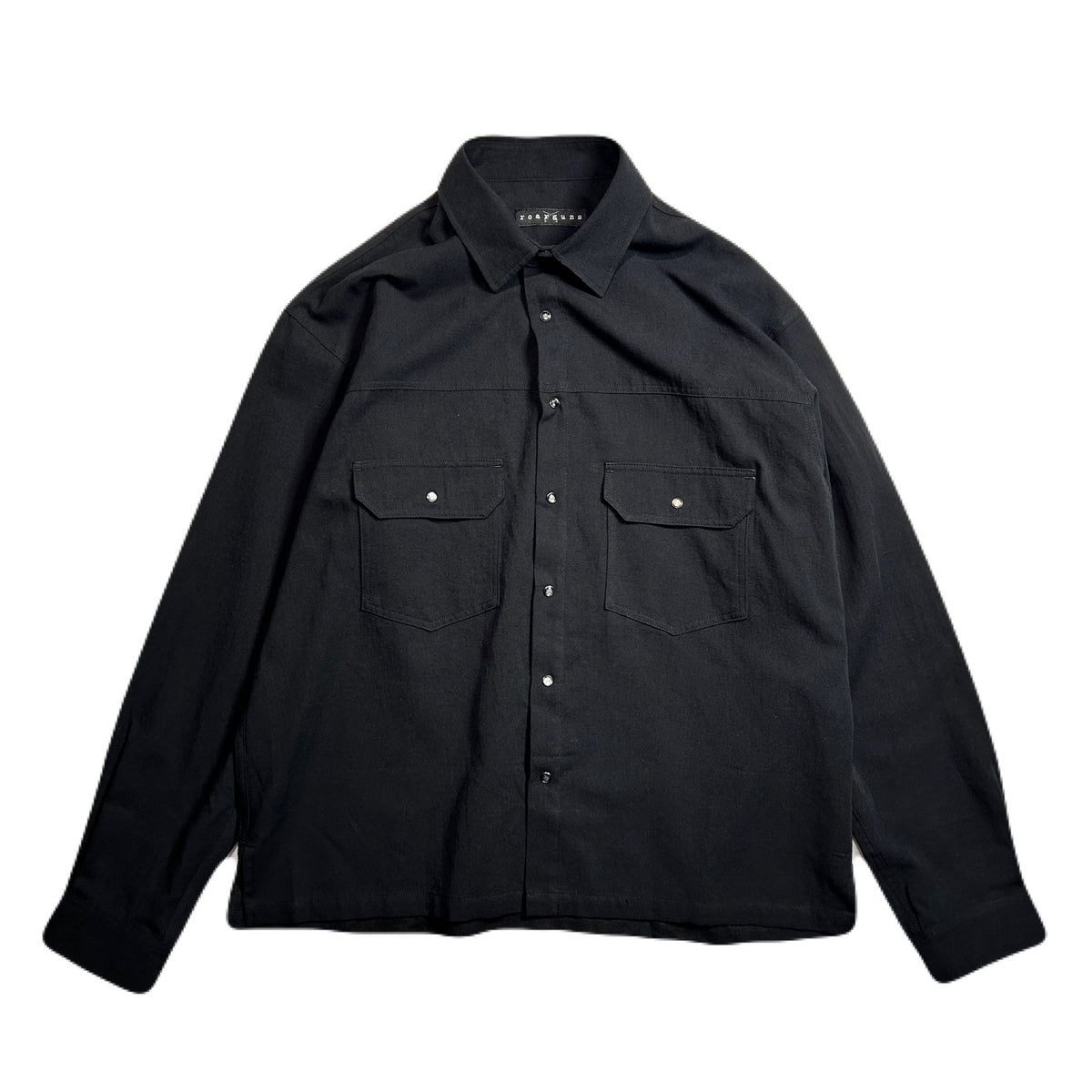 COTTON HEMP EAGLE EMBLEM SHIRT / BLACK*BLACK