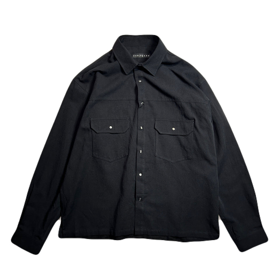 Load image into Gallery viewer, COTTON HEMP EAGLE EMBLEM SHIRT / BLACK*BLACK