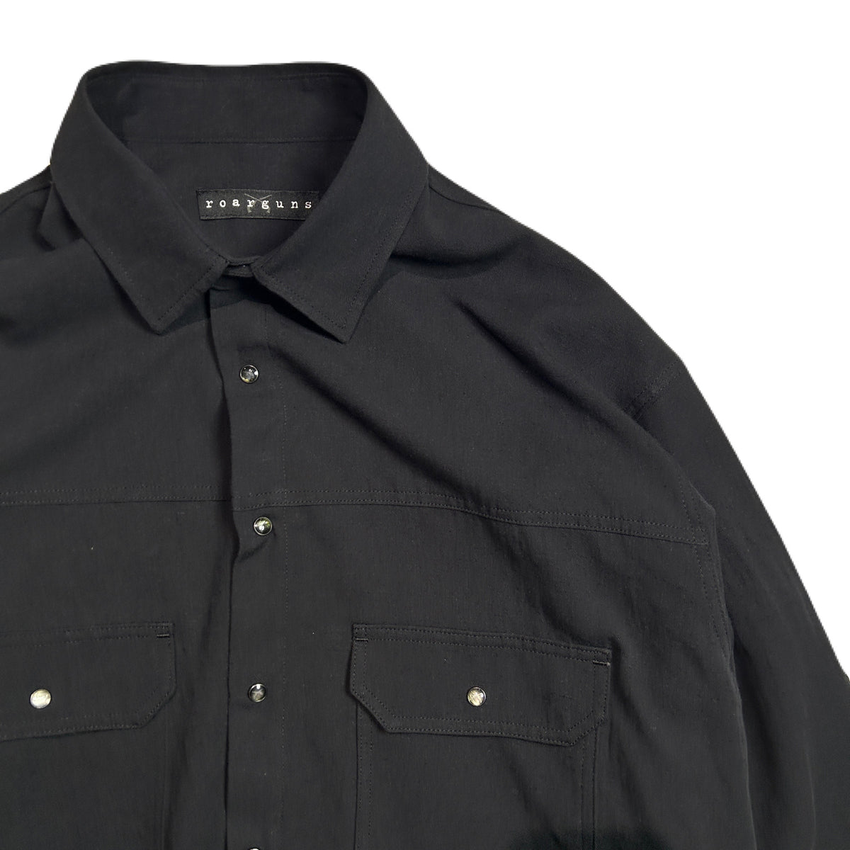 COTTON HEMP EAGLE EMBLEM SHIRT / BLACK*BLACK
