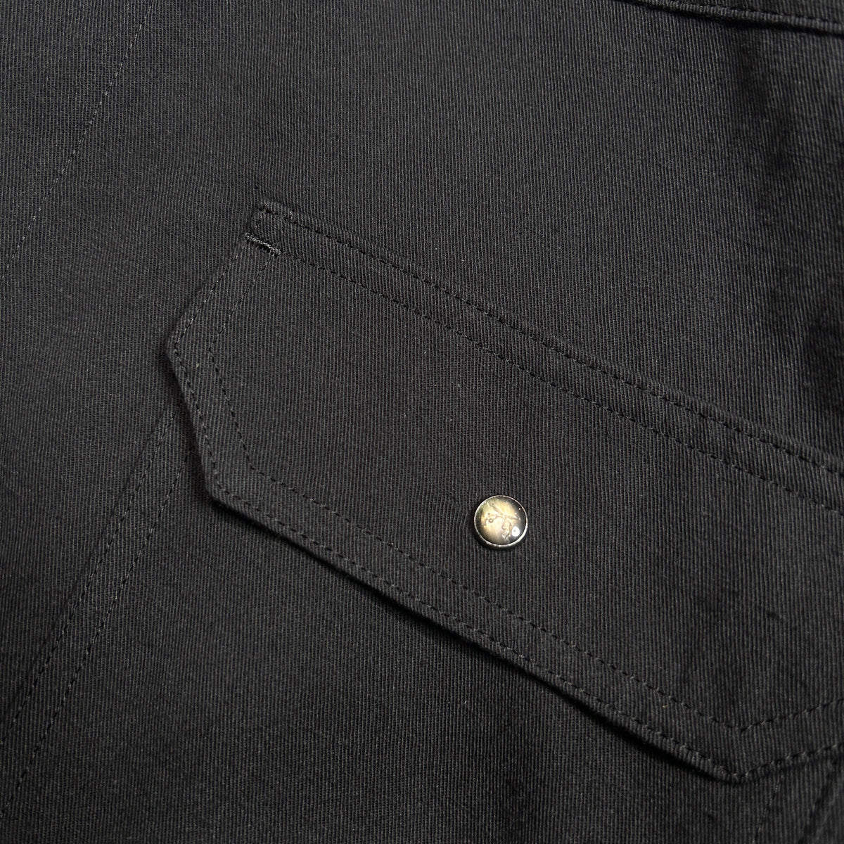 COTTON HEMP EAGLE EMBLEM SHIRT / BLACK*BLACK