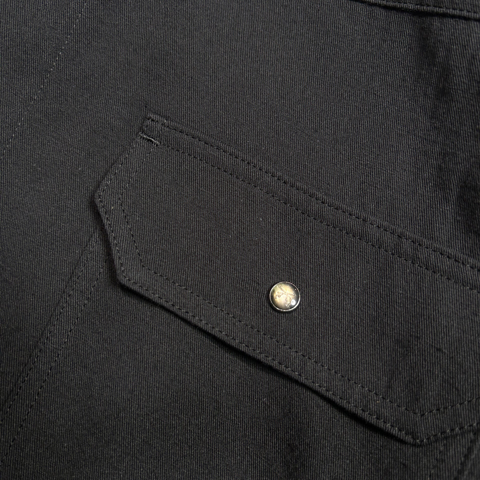 Load image into Gallery viewer, COTTON HEMP EAGLE EMBLEM SHIRT / BLACK*BLACK