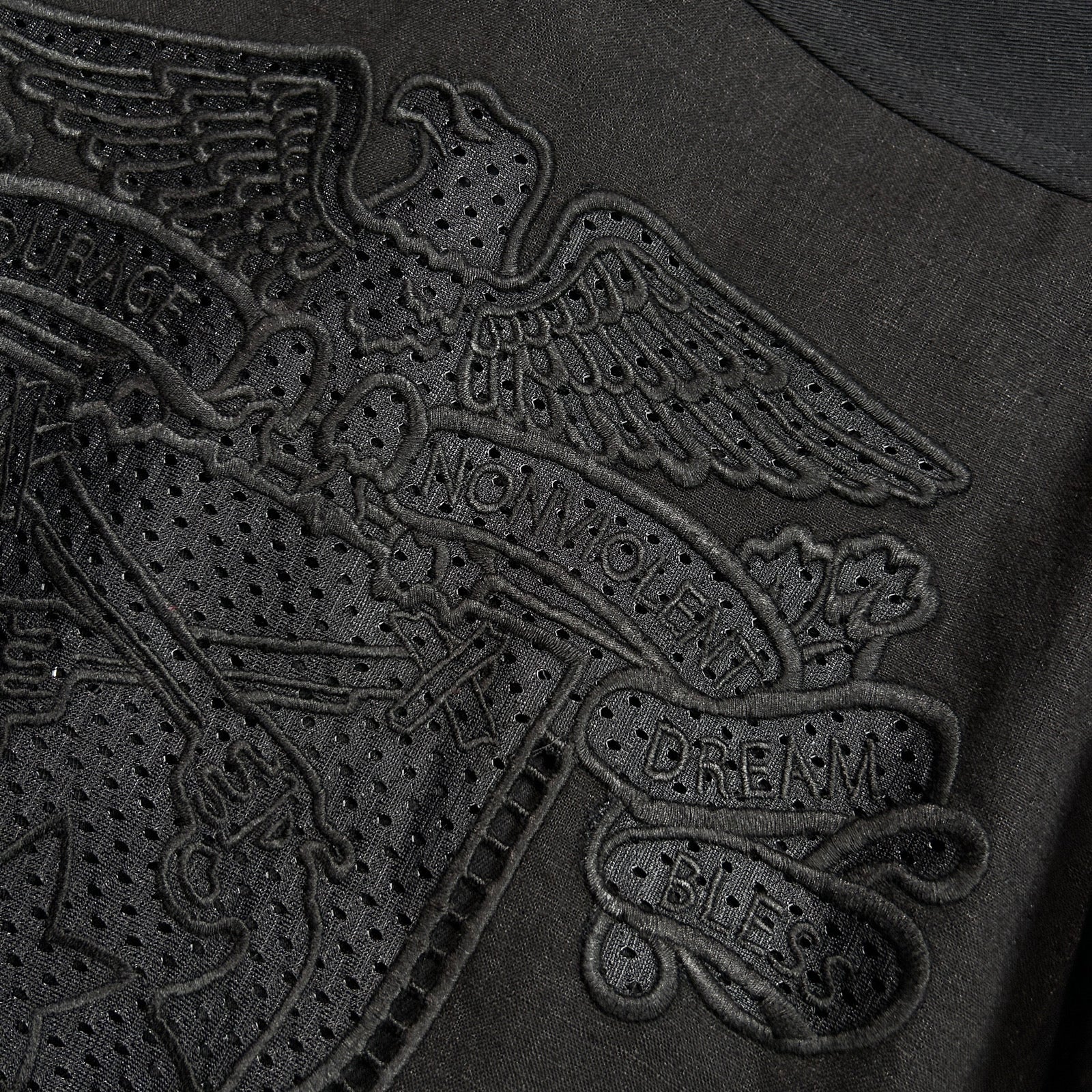 Load image into Gallery viewer, COTTON HEMP EAGLE EMBLEM SHIRT / BLACK*BLACK