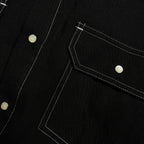 COTTON HEMP EAGLE EMBLEM SHIRT / BLACK*WHITE