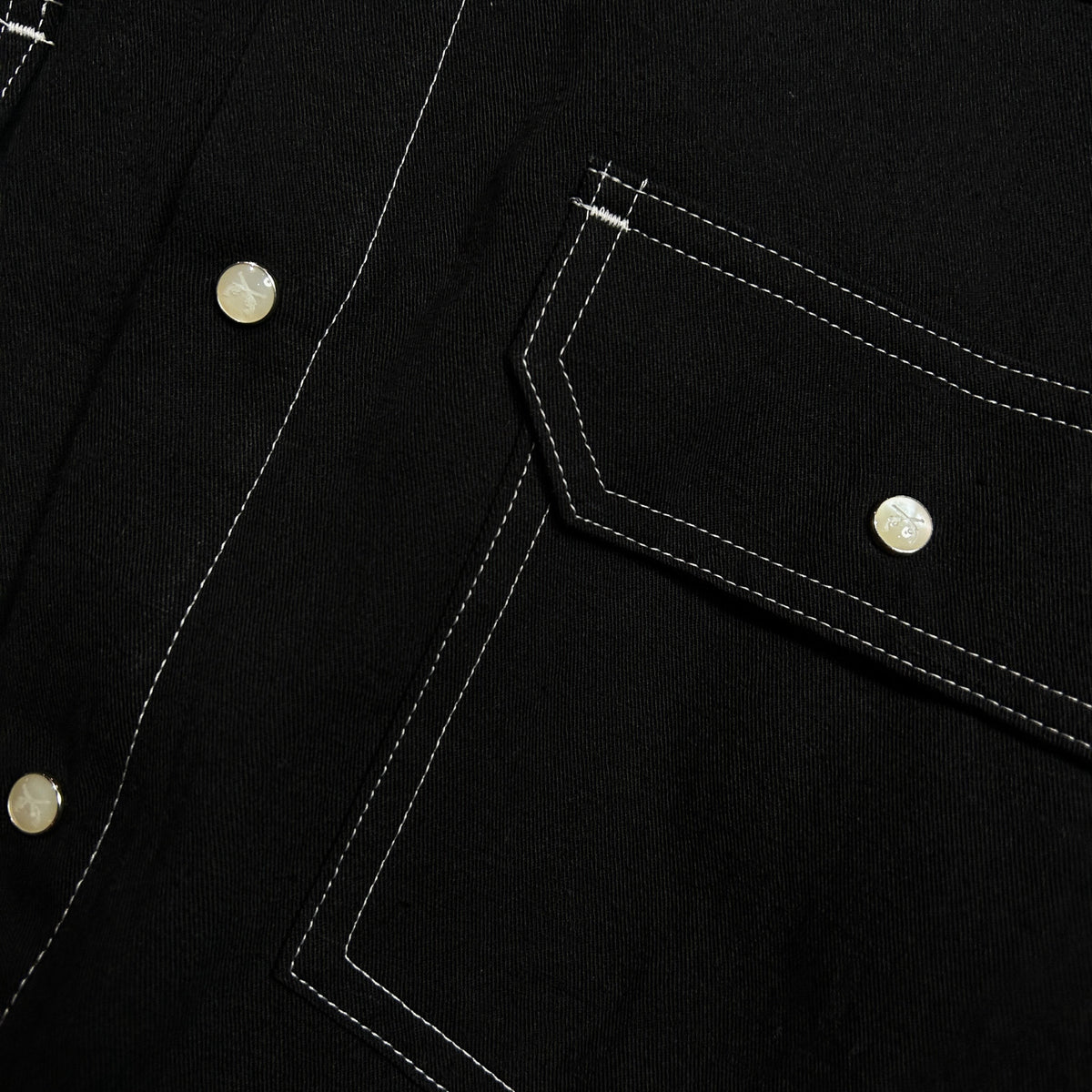 COTTON HEMP EAGLE EMBLEM SHIRT / BLACK*WHITE