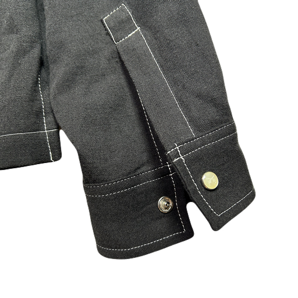 Load image into Gallery viewer, COTTON HEMP EAGLE EMBLEM SHIRT / BLACK*WHITE