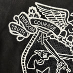 COTTON HEMP EAGLE EMBLEM SHIRT / BLACK*WHITE