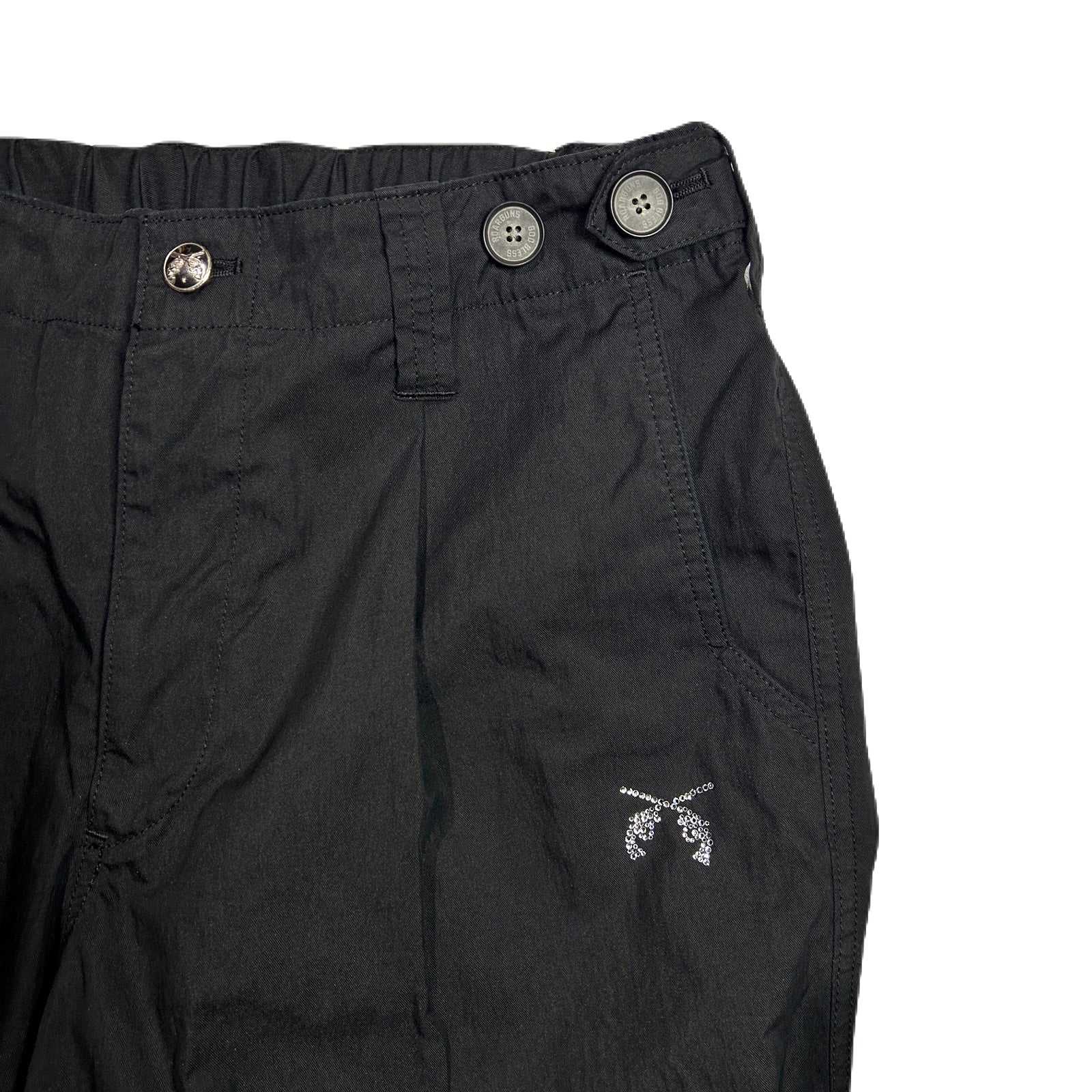 画像をギャラリービューアに読み込む, COTTON NYLON GABADINE TUCK PANTS / BLACK