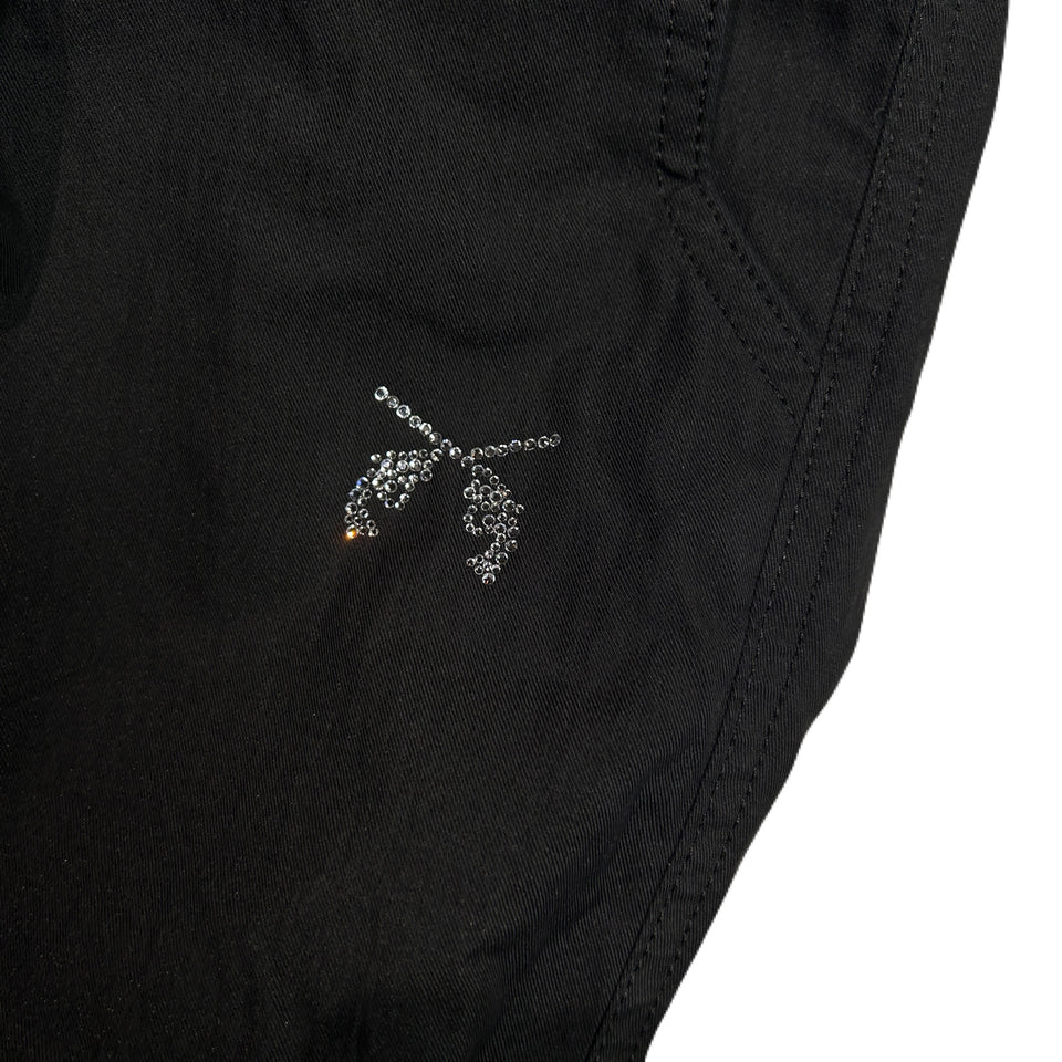 画像をギャラリービューアに読み込む, COTTON NYLON GABADINE TUCK PANTS / BLACK