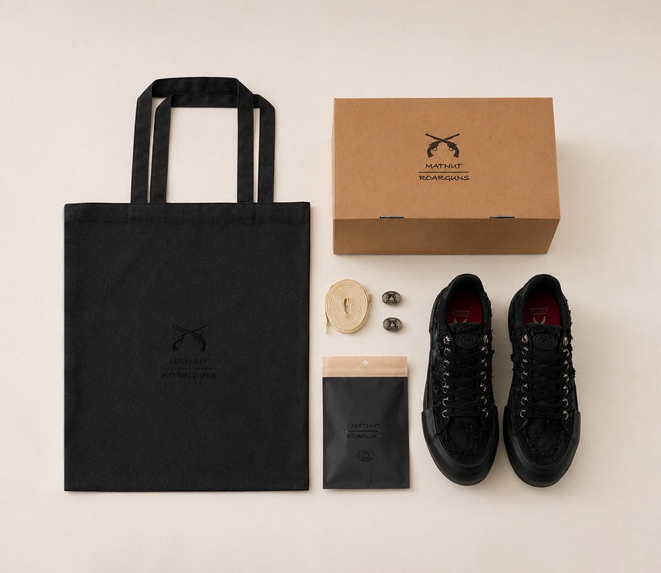 将图片加载到图库查看器，MATNUT x roarguns SNEAKERS / BLACK*BLACK