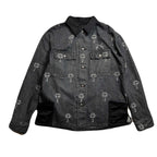 CROSS JACQUARD DENIM JACKET / BLACK
