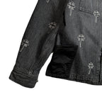 CROSS JACQUARD DENIM JACKET / BLACK