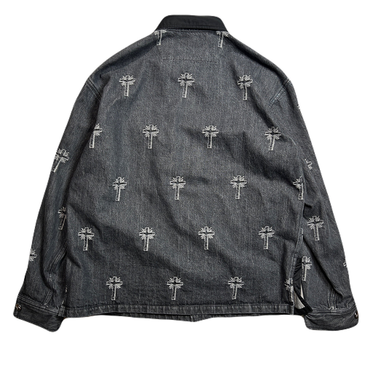 CROSS JACQUARD DENIM JACKET / BLACK