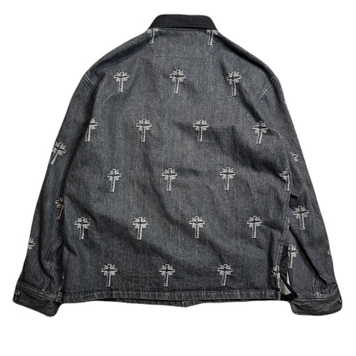 CROSS JACQUARD DENIM JACKET / BLACK