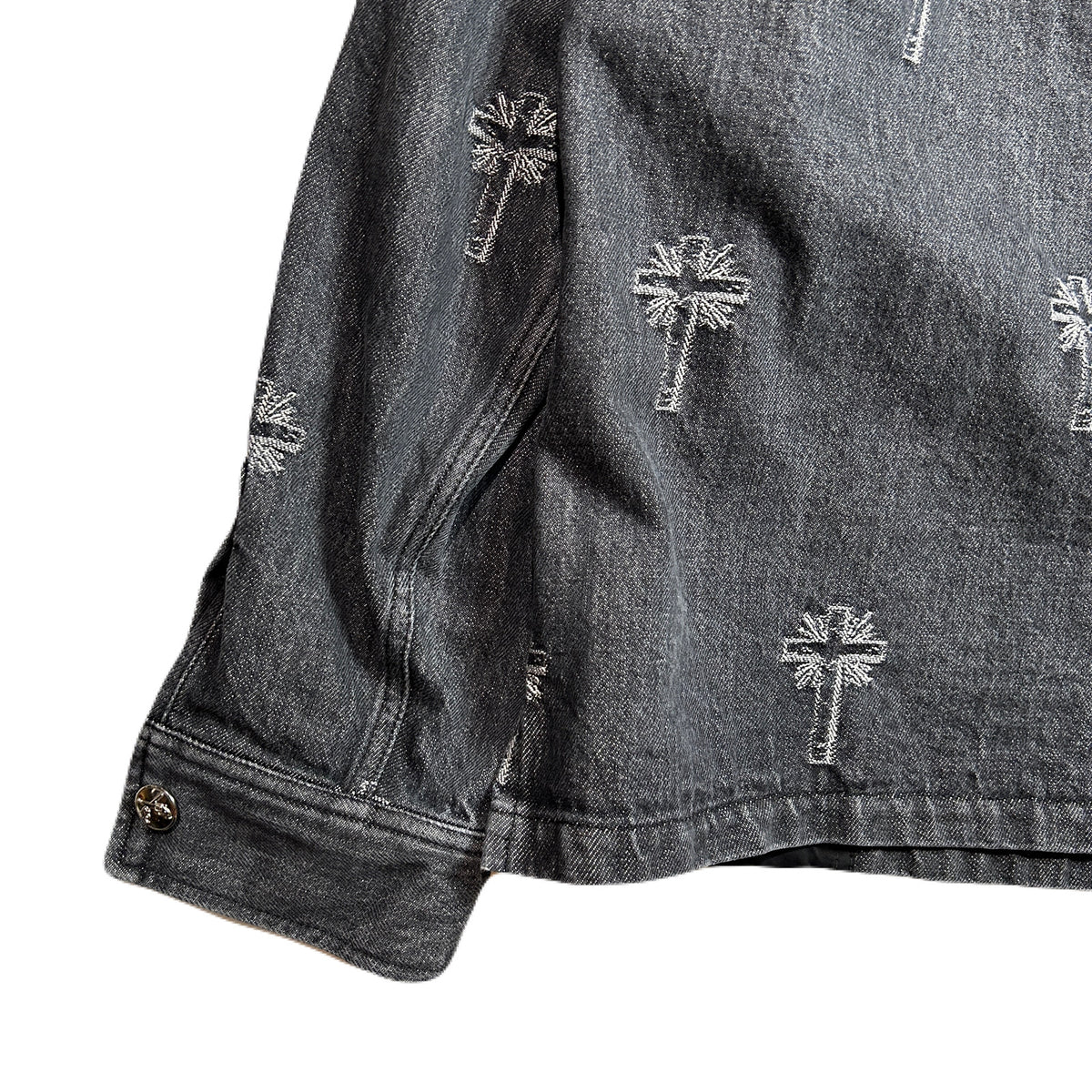 CROSS JACQUARD DENIM JACKET / BLACK