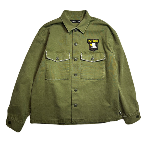 DUCK MILITARY SHIRT JACKET / KHAKI