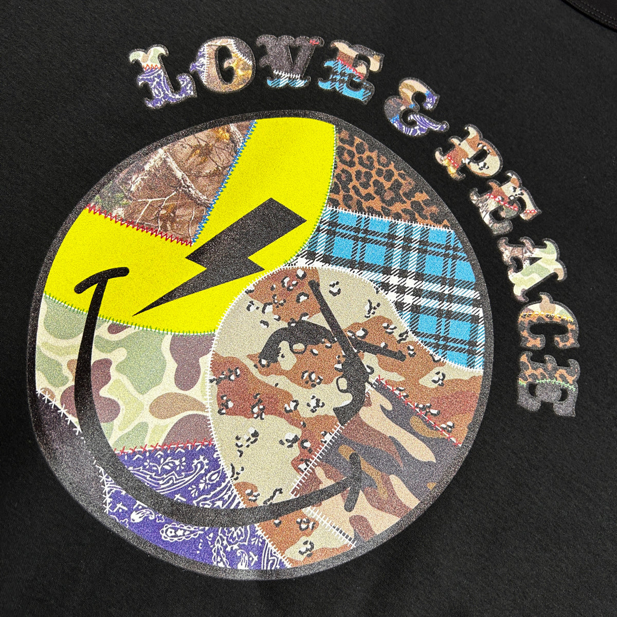 PATCHWORK SMILE T-SHIRT / BLACK