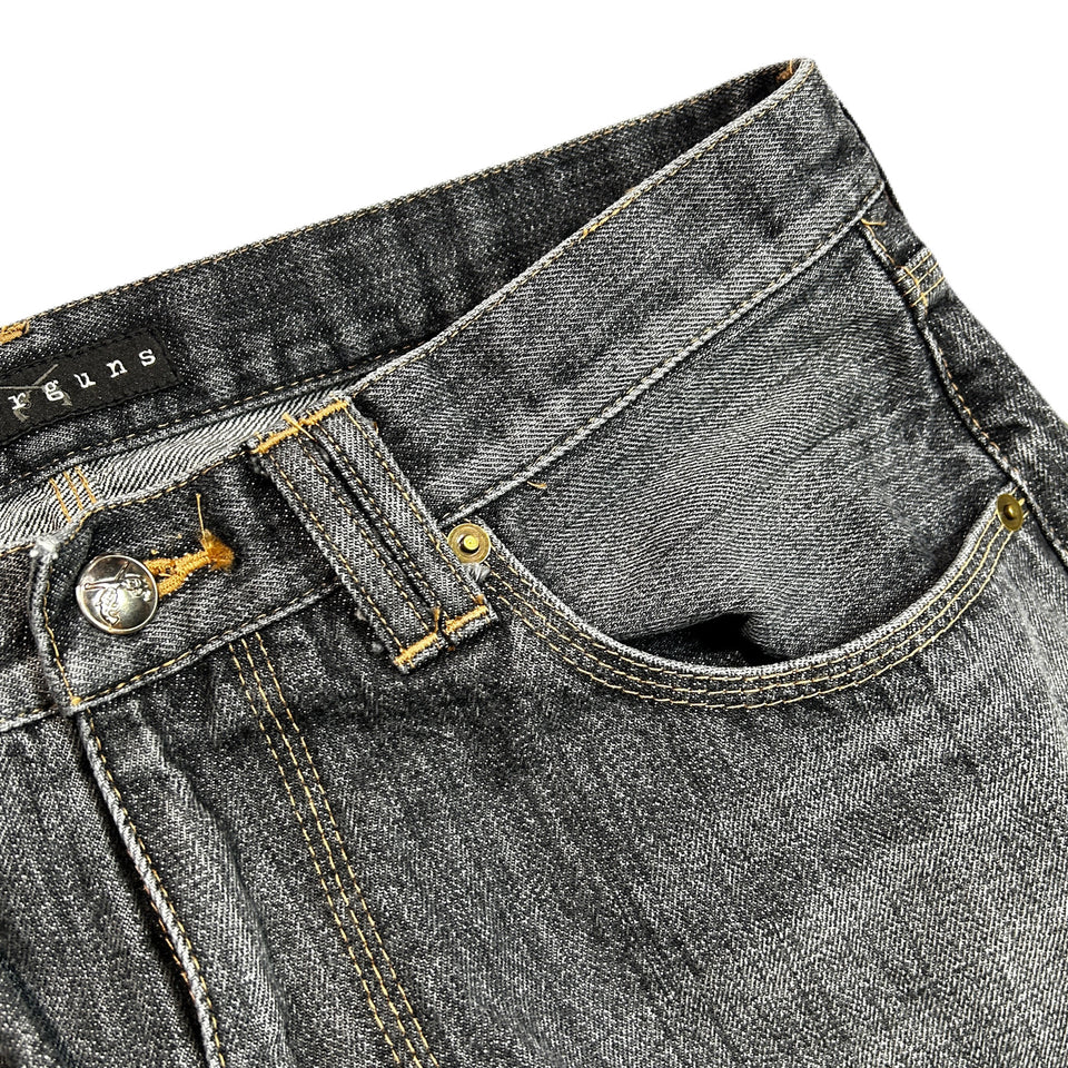 画像をギャラリービューアに読み込む, VINTAGE WASH SELVEDGE DENIM PANTS / BLACK