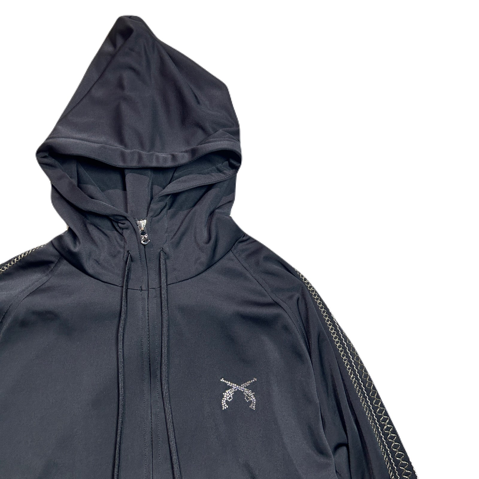 Load image into Gallery viewer, SATIN SIDE LINE JACKET / BLACK