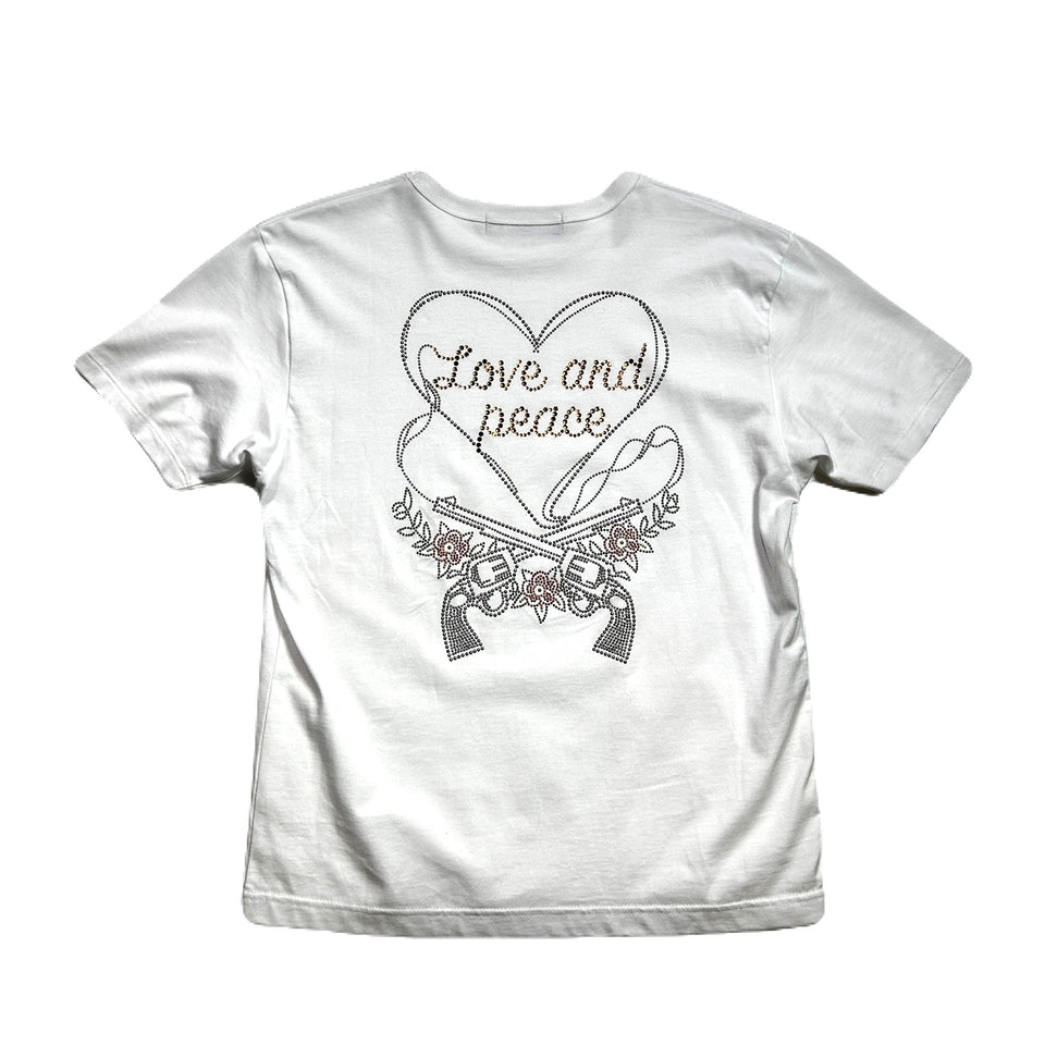 画像をギャラリービューアに読み込む, WOMENS HEART CROSSGUN T-SHIRT / WHITE