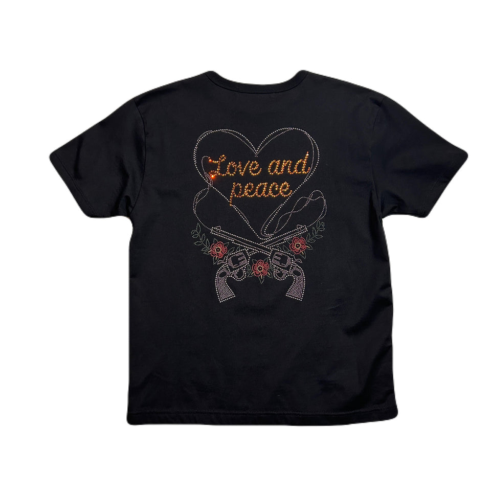 画像をギャラリービューアに読み込む, WOMENS HEART CROSSGUN T-SHIRT / BLACK
